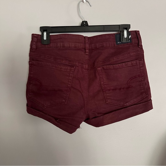 Maroon American Eagle Hi Rise Shortie Shorts - Picture 6 of 6